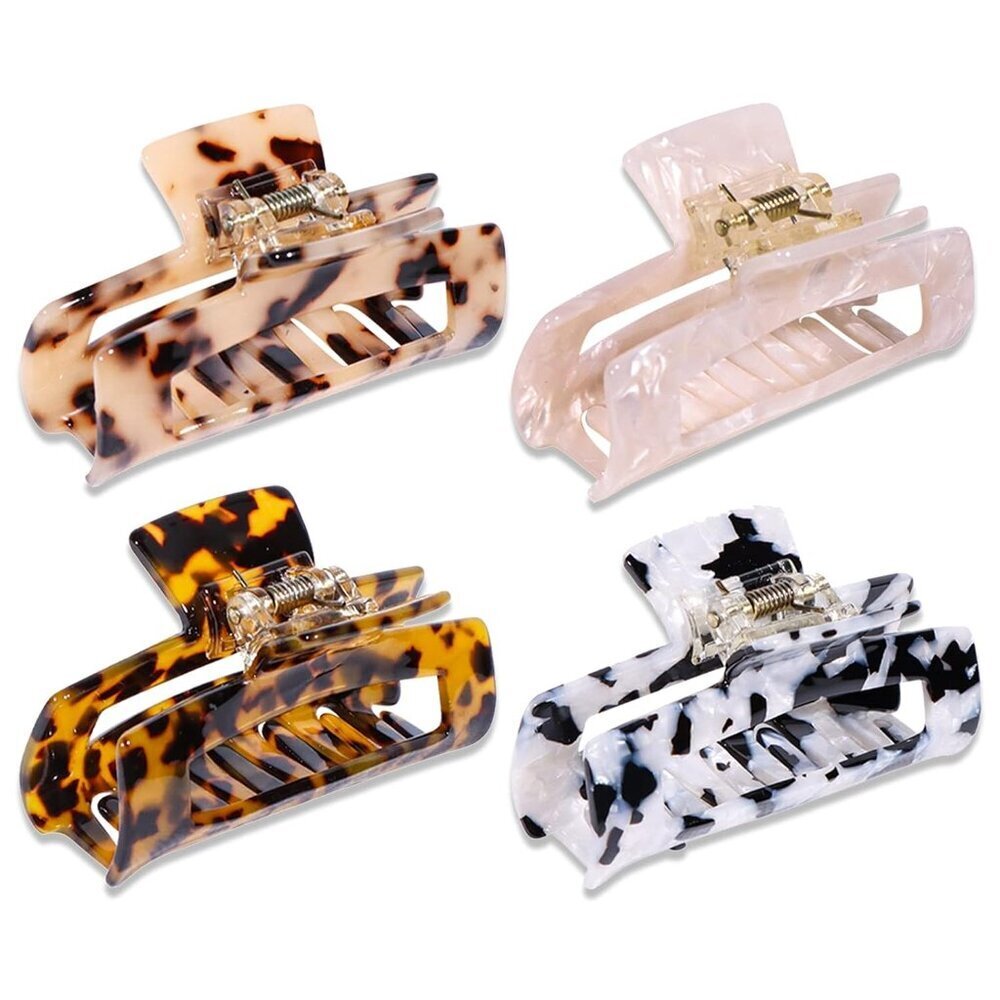 4PCS Hair Claw Clips, Acrylic Hair Banana Barrettes, Celluloid French Butterfly